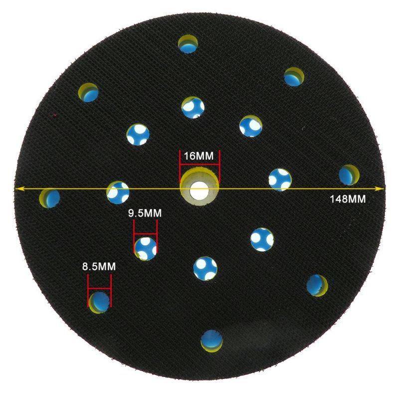 6 Inch 17 Holes Hook and Loop Sander Backing Pad Dust Free Sanding Pad for Sander Power Tools Accessories