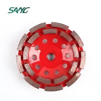 4 Inch Diamond Double Row Grinding Cup Wheel for Stone and Concrete