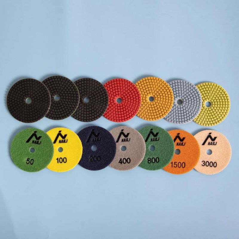 Qifeng 4" Diamond Wet Resin Polishing Pad for Granite Marble and Concrete