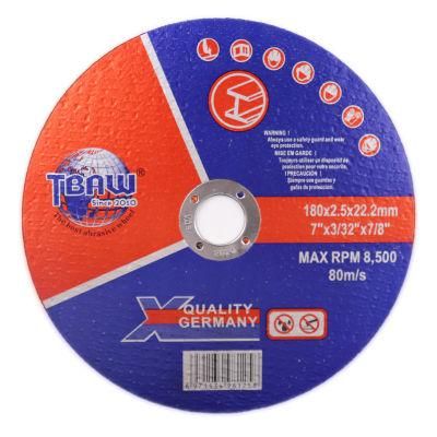 Flat Cutting Wheel for Metal (180X2.5X22) Abrasive with MPa Certificates