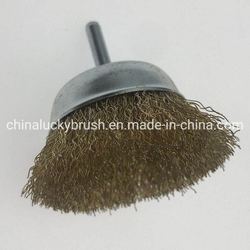 2.5inch Crimped Wire Cup Brush with Shaft (YY-941)