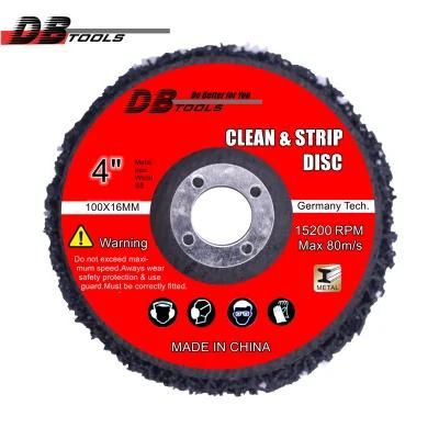 4&quot; 100mm Clean and Strip Disc Grinding Wheel Sanding Pad for Remove Paint Vessel Derusting T27 T29 Glass Fiber Cover Black Color Arbor 16mm