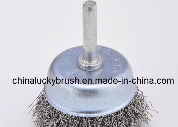 4 Inch Crimped Cup Brush with Shaft (YY-061)