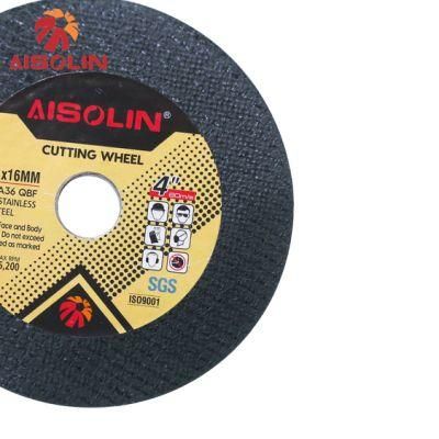 Factory 4inch High Speed Resin Metal Abrasive Wheel Flat for Aluminium Cutting Disc