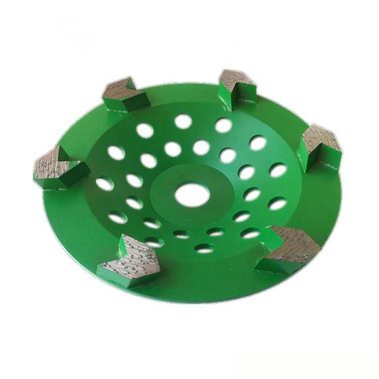 5 Inch D125mm Diamond Grinding Cup Wheel with Six Arrow Segments Diamond Grinding Disc for Concrete and Terrazzo Floor