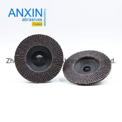 Calcined Aluminium Oxide Flap Disc Black Nylon Backing Stainless Steel and Metal Grinding