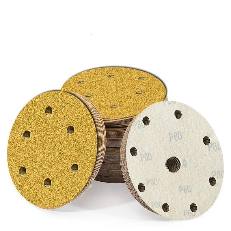 Yellow Abrasive 40 Grit 4.5inch Alumium Oxide Velcro Sanding Disc China Manufacture