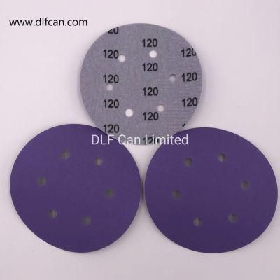 High Quality 6 Inch Purple Sanding Disc P120