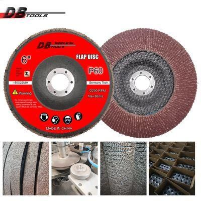 6 Inch 150mm Emery Cloth Flap Disc 22mm Hole Abrasive Tools T27 Aluminum Oxide P60