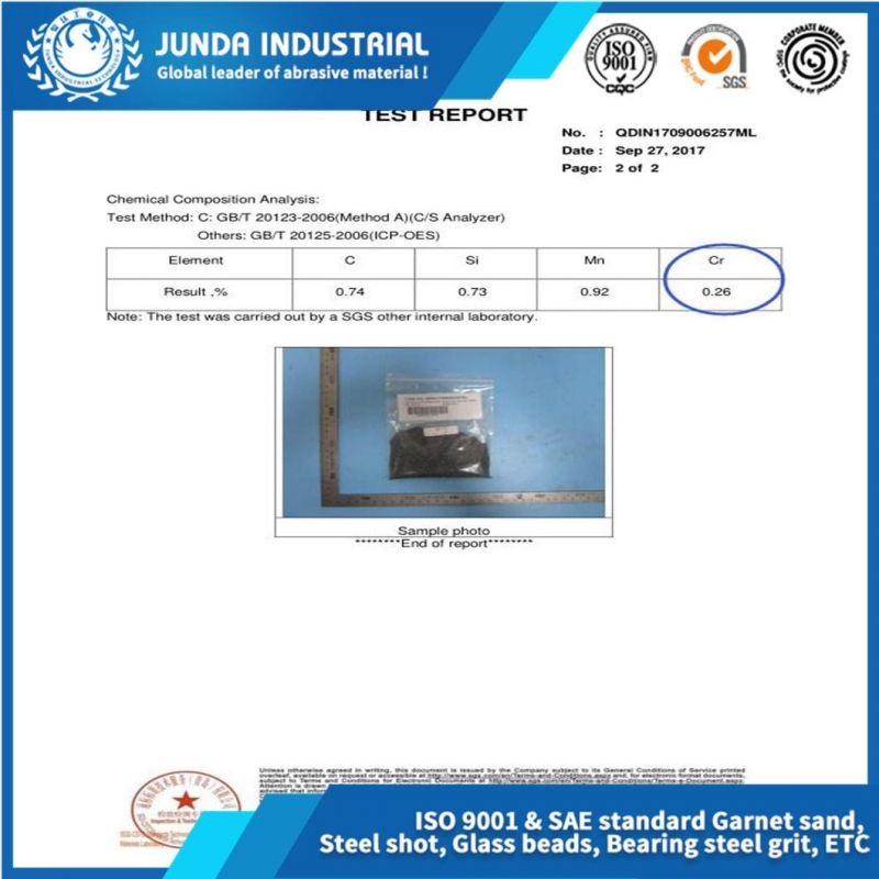 America SAE-J444 Standard Good Fullness Cast Carbon Steel Shot S330 for Shot Peening and Descaling