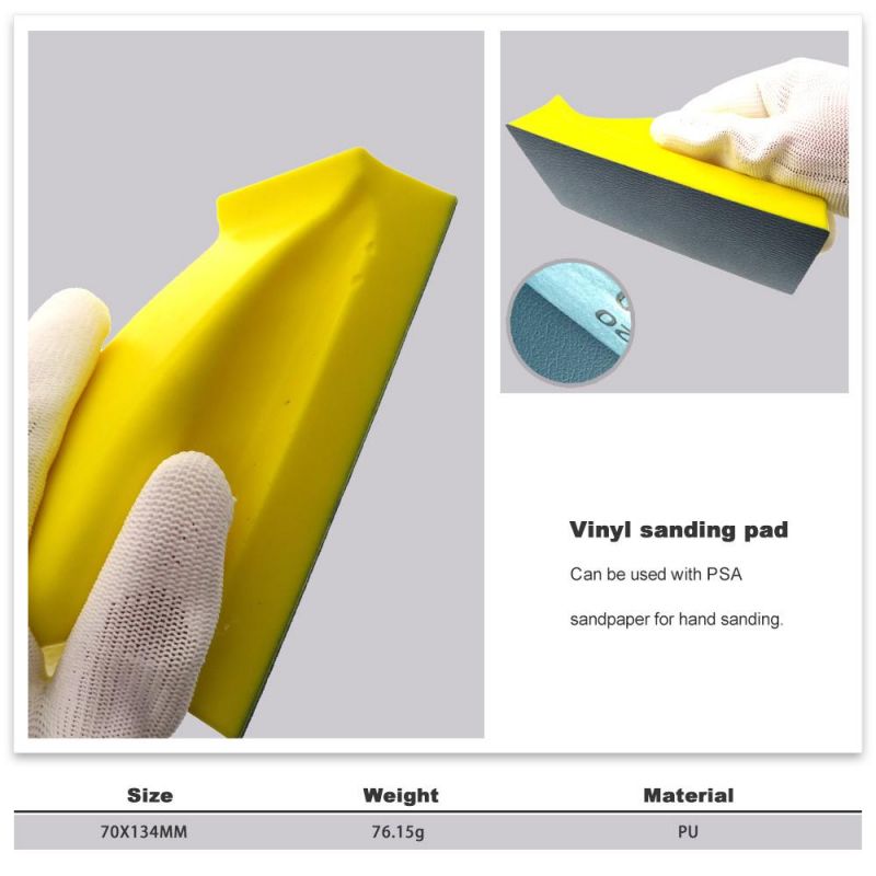 70X134mm Sticky Vinyl PU Foam Handing Sanding Block Hand Pad for Psa Sanding Discs