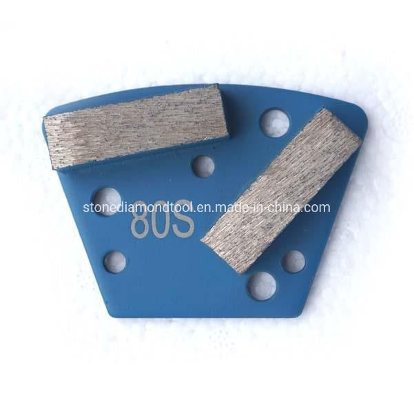 Two Bar Wave Segment Metal Diamond Concrete Trapezoid Grinding Plate