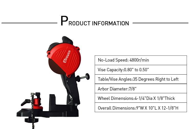 Professional 85W 4800rpm Mini Saw Chain Grinder Electric Chainsaw Sharpener for Chainsaw Chains