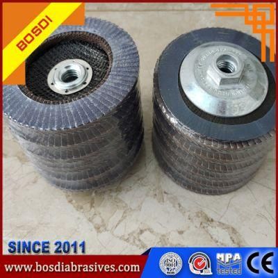 4.5&quot; Aluminum Oxide Flap Disc with Arbor for Grinding Stainless Steel and Metal