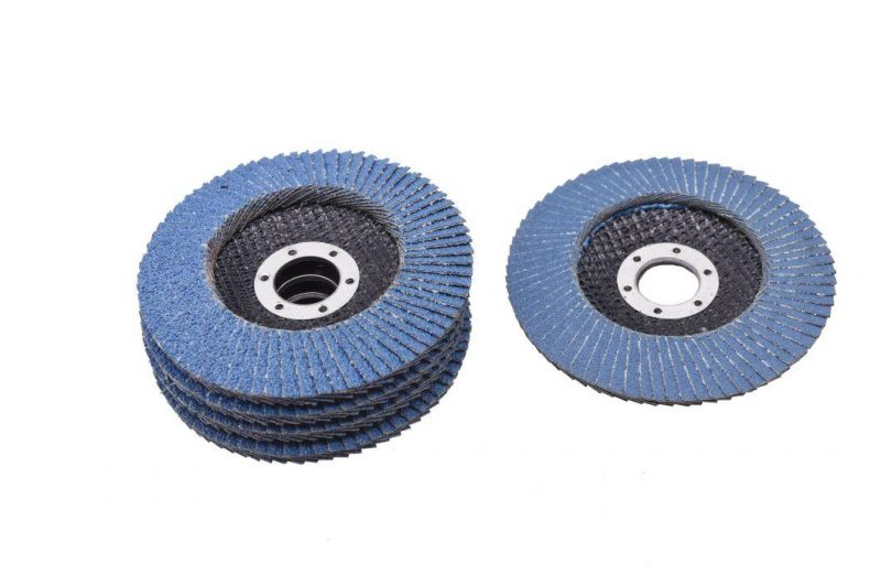 14" 60# No Clogging Blue Zirconia Alumina Flap Disc as Abrasive Tooling for Angle Grinder Polishing Grinding