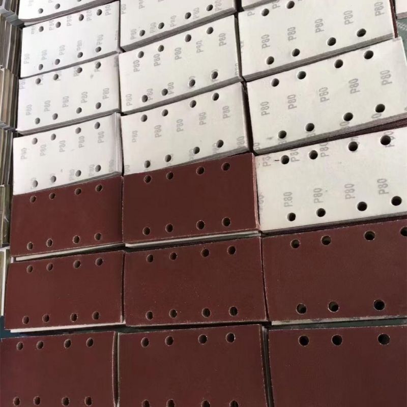 Rectangle Rectangular Air Random Orbital Sanders Abrasive Polishing Red Hook and Loop Velcro Sanding Disc
