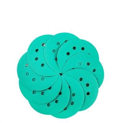 Factory 8holes White Red Blue Yellow Green Gold Abrasvie Polishing Sandpaper Sanding Paper Hook and Loop Velcro Sanding Disc