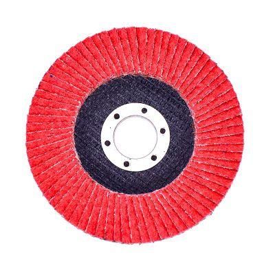 4 Inch 40-320# Imported Red Ceramic Grain Flap Disco Disc as Abrasive Sanding Tooling for Polishing Metal Wood Alloy Stainless Steel Iron