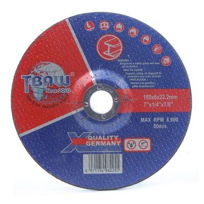 180X6X22.23mm Disco De Desbaste PARA Concreto Discos De Desbaste 7&quot; Tbaw Brand 180X6X22.2mm Metal/Steel Cutting Grinding Disc with En 12413