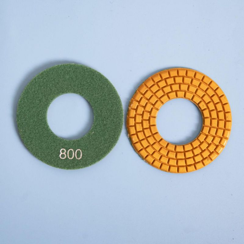 Qifeng Manufacturer Power Tools Diamond Wet Use 5" Polishing Pads with Big Hole for Marble Granite