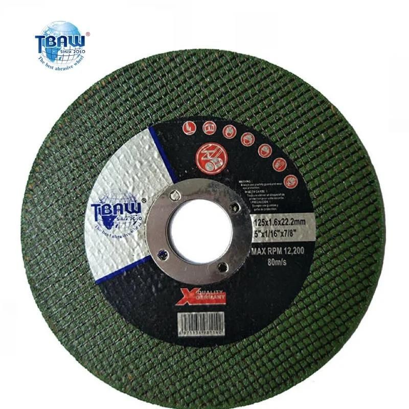 Tbaw China Manufacturing 5inch 125*1.0*22.2mm High Quality Abrasive Cutting Discs for Inox MPa Accept OEM Large Size