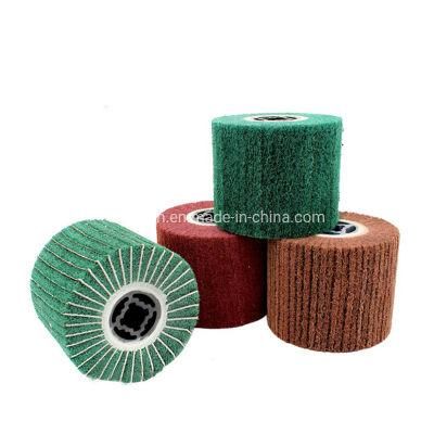 125*100*19 Non Woven Flap Wheel Satin Grinding Wheel for Polishing Stainless Steel Wire Drawing