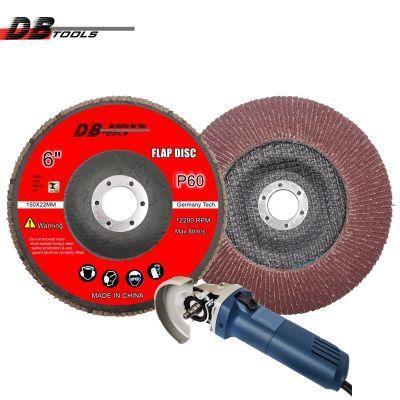 6&quot; 150mm Flap Sanding Disc Abrasive Tool Aluminum Oxide Grain for Metal Wood Iron Derusting Grit 60