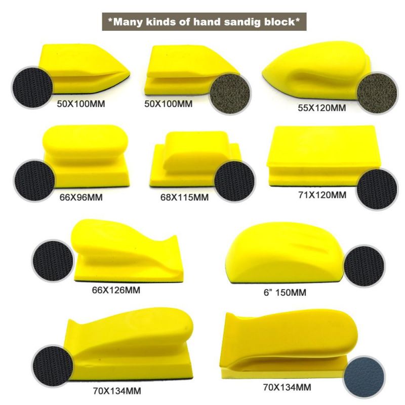 70X134mm Sticky Vinyl PU Foam Handing Sanding Block Hand Pad for Psa Sanding Discs