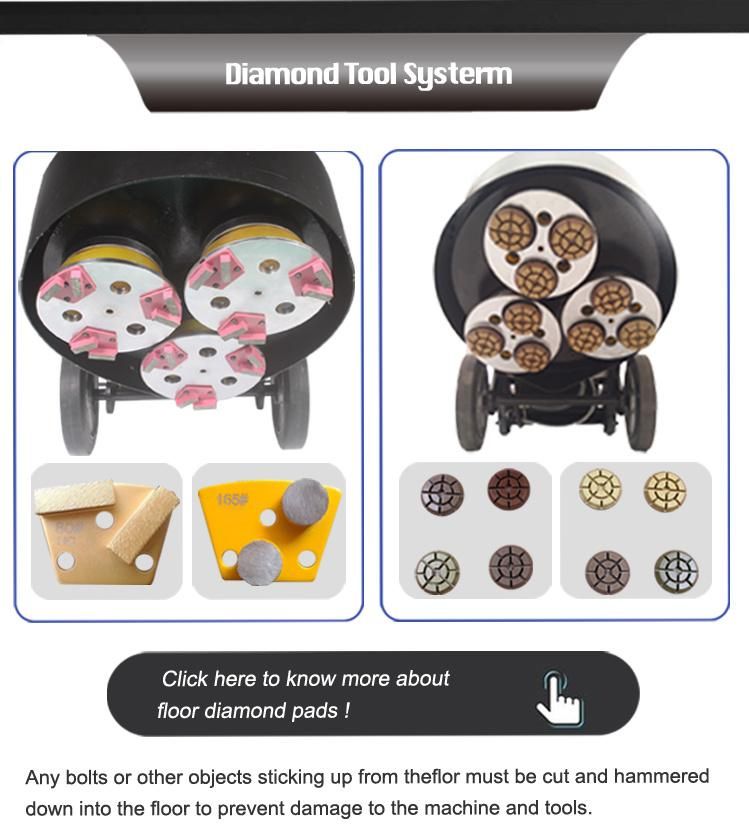 740mm Working Width Cement Floor Grinder with 12 Diamond Blades