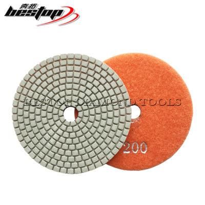 4 Inch Velcro Polishing Pads for Granite Wet Used