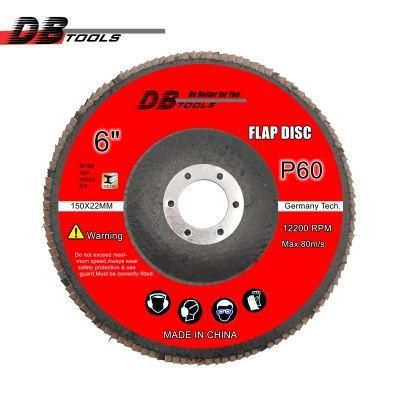 6 Inch 150mm Emery Cloth Flap Disc 22mm Hole Abrasive Tools for Metal Wood a/O Grit 60