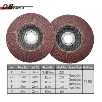 5 Inch 125mm Abrasive Flap Disc Abrasive Grinding Wheel Hand Tool Aluminum Oxide T27 T29 for Metal Derusting