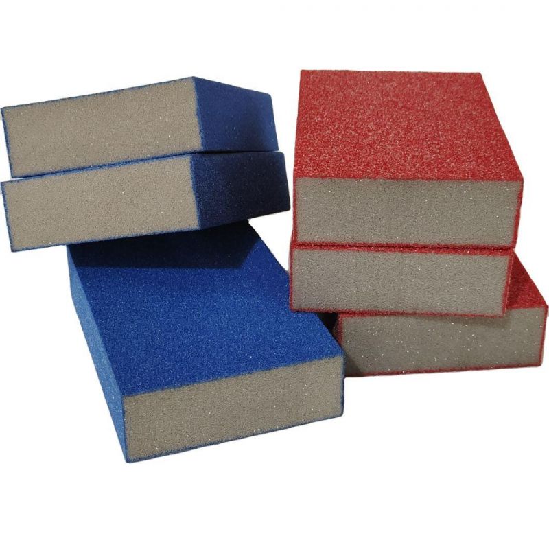 Colorful Abrasive Sanding Sponge Wet & Dry Sand Paper Metal Polishing Aluminium Oxide Sponge Sanding Block for Woodworking