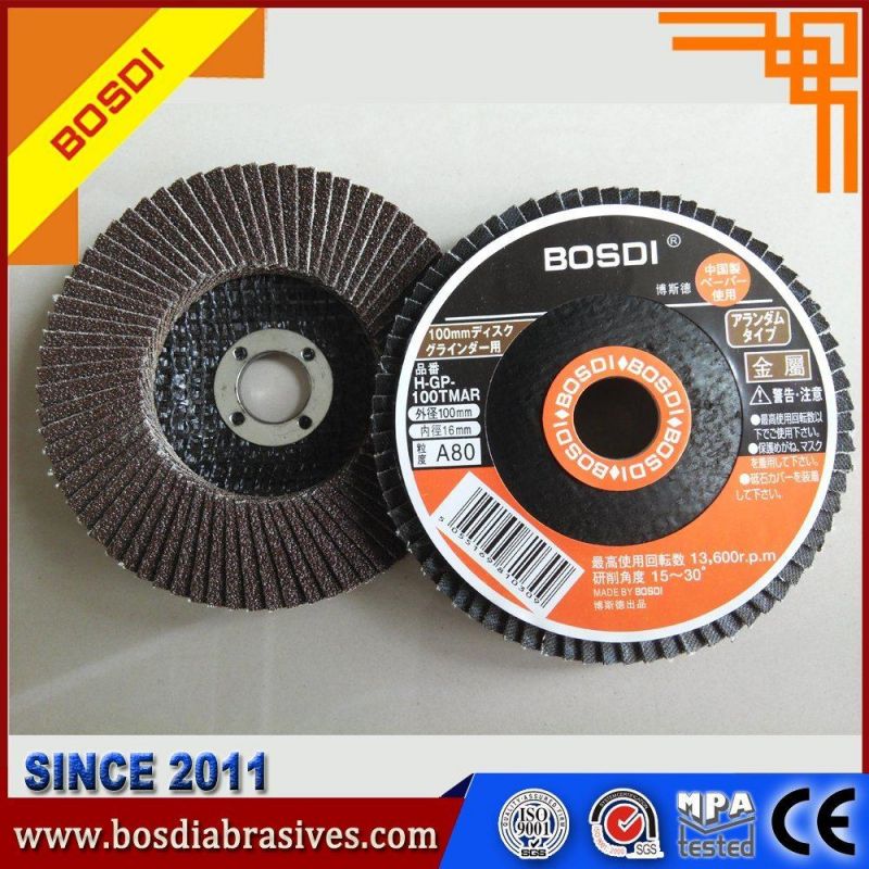 4inch Flap Abrasive Flap Disc Grinding for Metal, Steel, Stainless Steel, Sharp Tpye and Popular Sale, Sanling/Deerfos/Vsm/Riken Cloth to Do, Flap Wheel