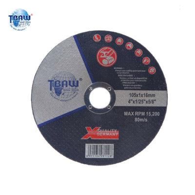 Tbaw 105*1.0*16 mm China Factory Abrasive Cutting Wheel Cutting Disc Abrasive Cutting Disc