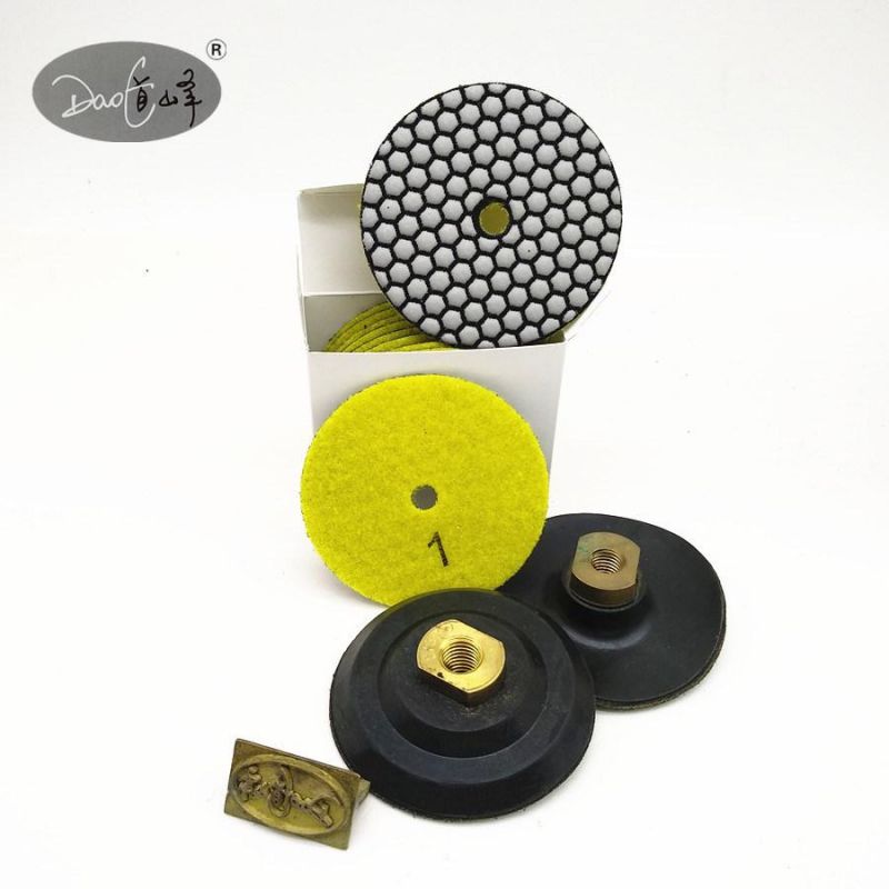 Daofeng 6inch 150mm Quartz Dry Diamond Polishing Pads (hexagon)