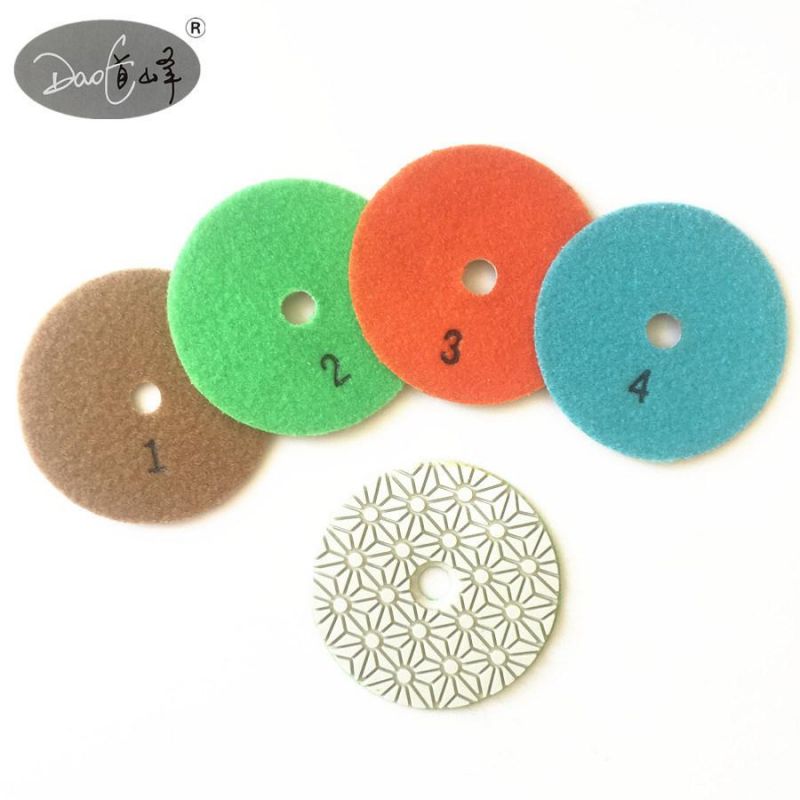 Daofeng 5inch 125mm 3-Step Polishing Pad for Quartz Marble Wall