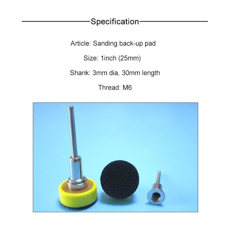 1" 25mm Backup Sanding Pad 3mm Shank Hook and Loop Sander Backing Pad for Electric Drill/Grinder/Sander