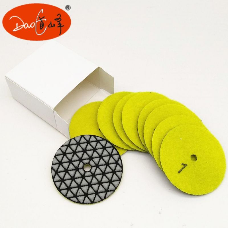 Daofeng 4inch 100mm Dry Marble Polishing Pads for Quartz (triangle)