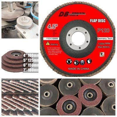 4.5&quot; 115mm Flap Disc for Grinder Emery Disc 22mm Hole Aluminum Oxide #27 for Wood P120