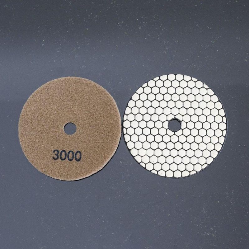 Qifeng Manufacturer Power Tools 5 Inch 7-Step Diamond Resin Abrasive Tools Dry Polishing Pad for Granite/Marble