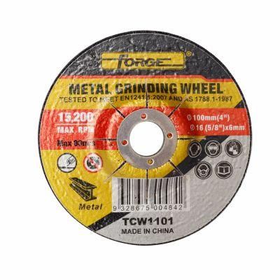 100*6*16mm Depressed Center Metal Abrasive Disc Grinding Wheel