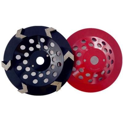 7 Inch D180mm Diamond Grinding Cup Wheel Disc for Angle Grinder Diamond Grinding Disc with Six Segments for Concrete Terrazzo Floor