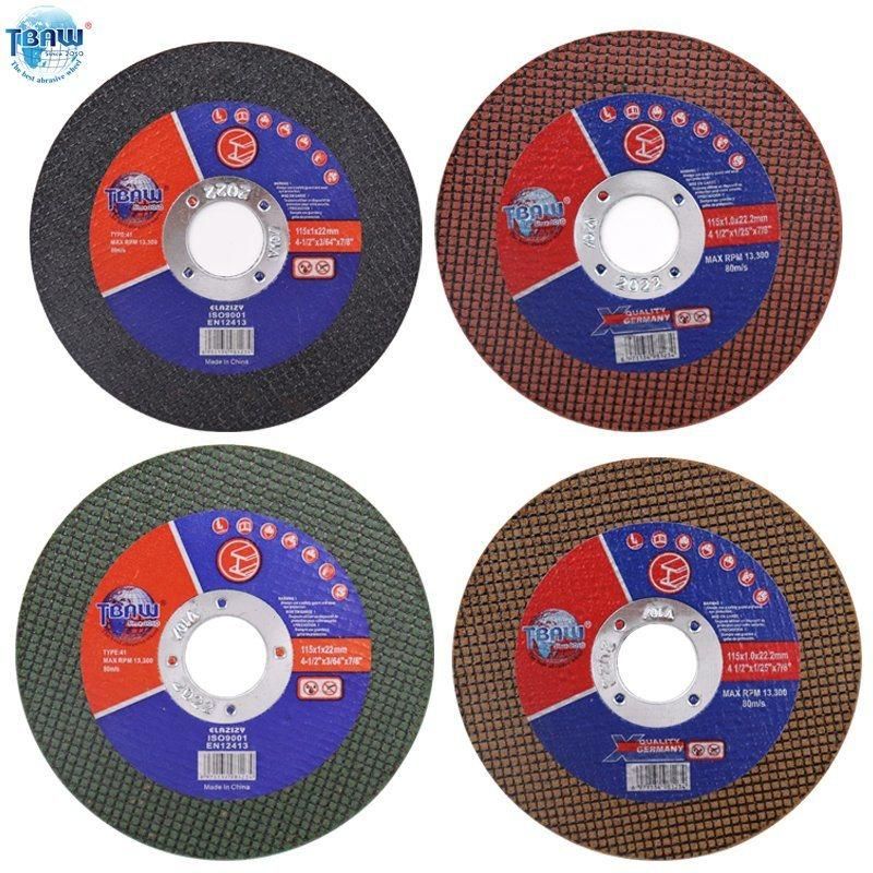 High Quality Easy Cut 115X1.2 4.5inch Stainless Steel Metal Cutting Wheel Polishing Disk High Quality China Factory Cutting Disc Resin Flat Super Thin Metal