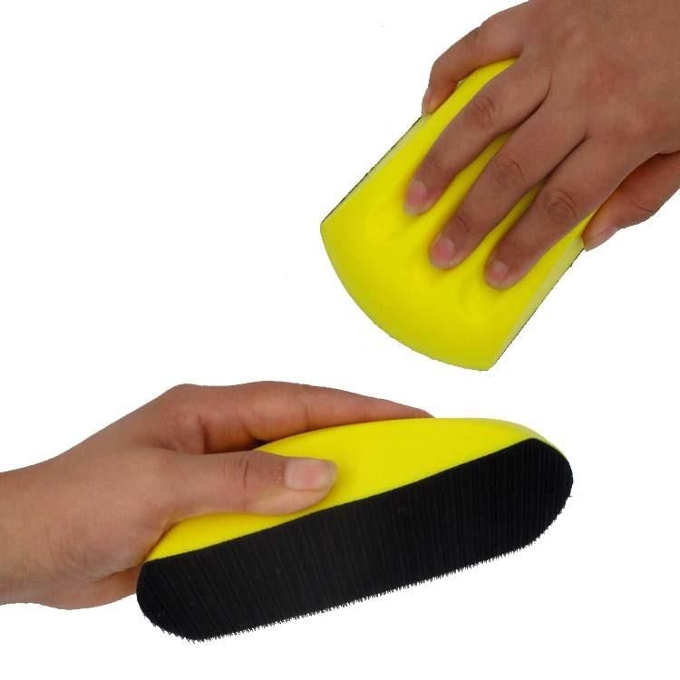 6" 150mm Yellow Foam Sanding Block Hand Pad for Hook and Loop Disc