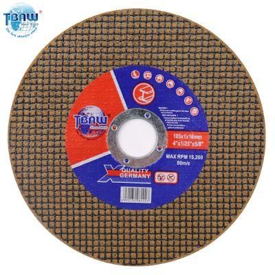 Venta Caliente Free Sample Schleifrad European Model 105 mm 1.2 mm De Espesor De La Rueda De Corte PARA Metal Y Acero Inoxidable Cutting Wheel