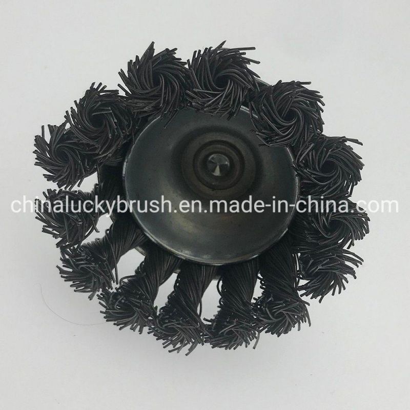 2.5inch Knotted Wire Cup Brush with Shaft (YY-942)