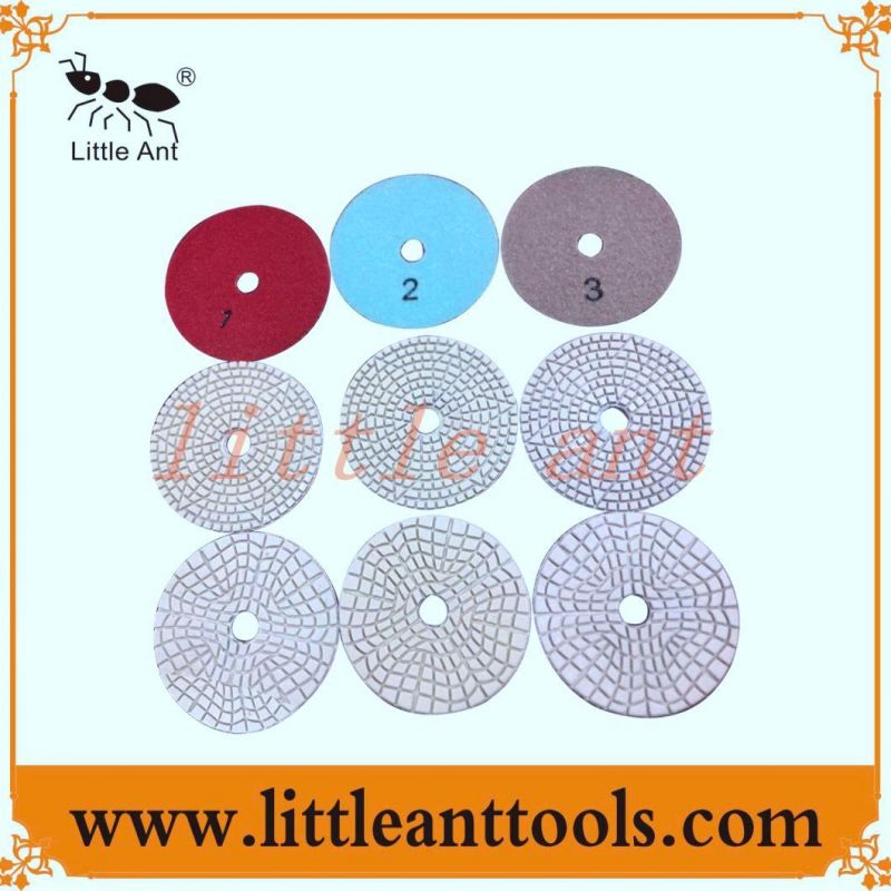 Little Ant New Products 3 Steps Marble Abrasive Tool, Diamond Polishing Pad Wet Use