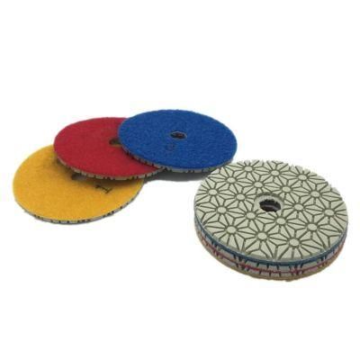 3 Inch 4 Inch 5 Inch 3 Step Hybrid Diamond Flexible Polishing Disc Wet Polishing Pad for Granite Marble Resin Pads