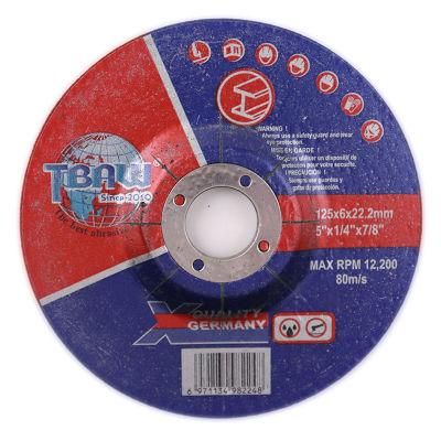 125X6X12mm Aluminum Oxide Cutting Disc Abrasive Grinding Wheel Stainless Steel for Steel and Metal High Efficiency MPa